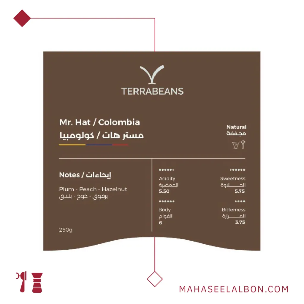 كولومبيا - مستر هات - ٢٥٠ جرام - محمصة تيرا بينز