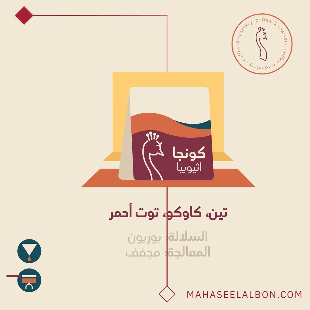 اثيوبيا - كونجا - ٢٥٠جرام -   محمصة الطاؤوس