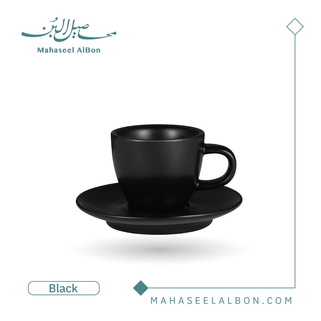  كوب الاسبريسو السيراميكي مع الصحن من ام اتش دبليو - ٨٠ مل