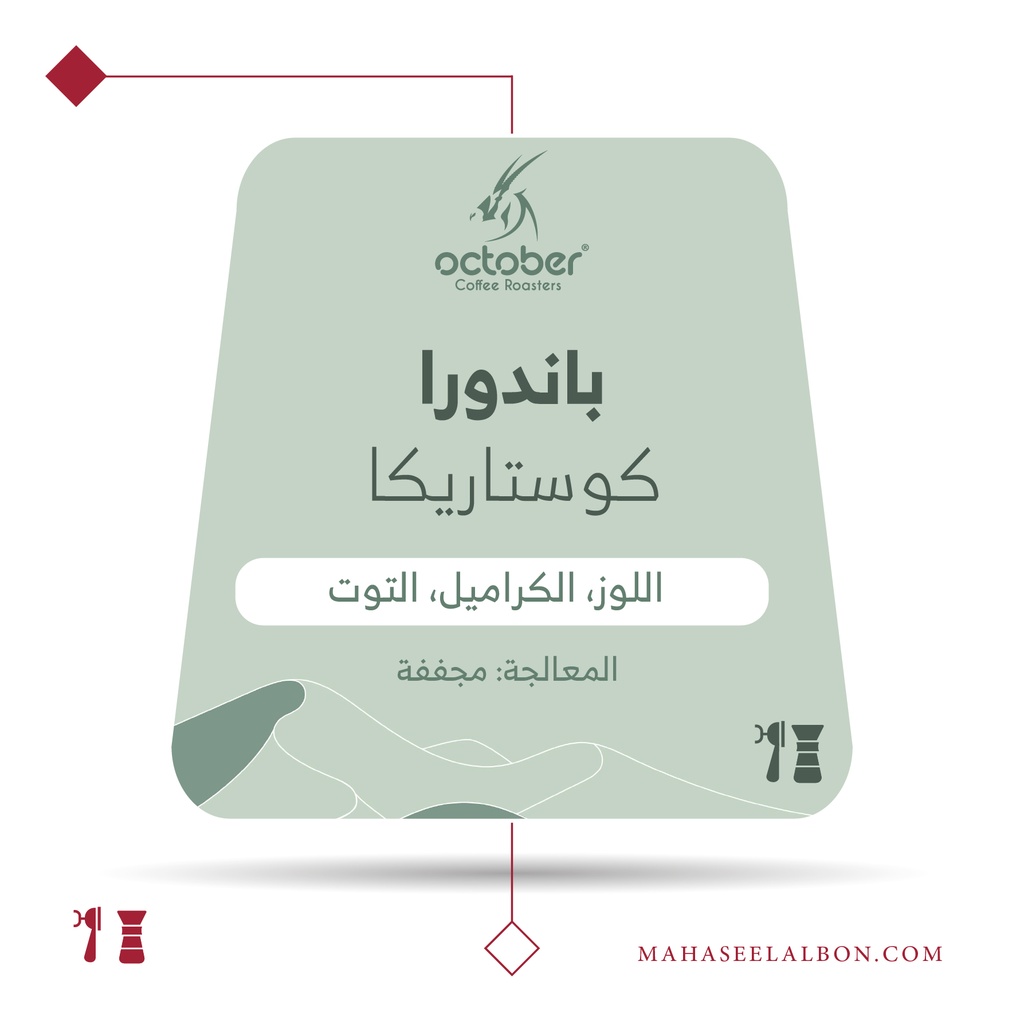 كوستاريكا - باندورا - ٢٥٠ جرام -  محمصة أكتوبر