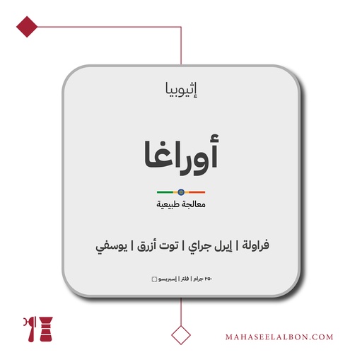 إثيوبيا - أوراغا - ٢٥٠ جرام - محمصة أزورا