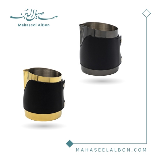 HANDLE FREE MILK JUG GOLD/BLACK 450ML